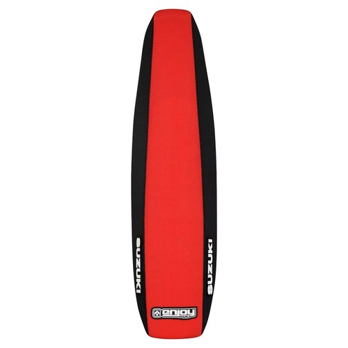 1995-2001 SUZUKI RM 80 Gripper Seat Cover RED / Black Standard Logo #135 - Picture 2 of 4