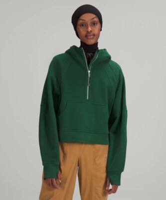 Lululemon Scuba Oversized Half 1/2 Zip Hoodie XS/S Everglade