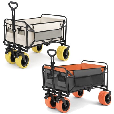 Portable Heavy Duty Utility Collapsible Garden Cart Folding Wagon with 4 Wheels