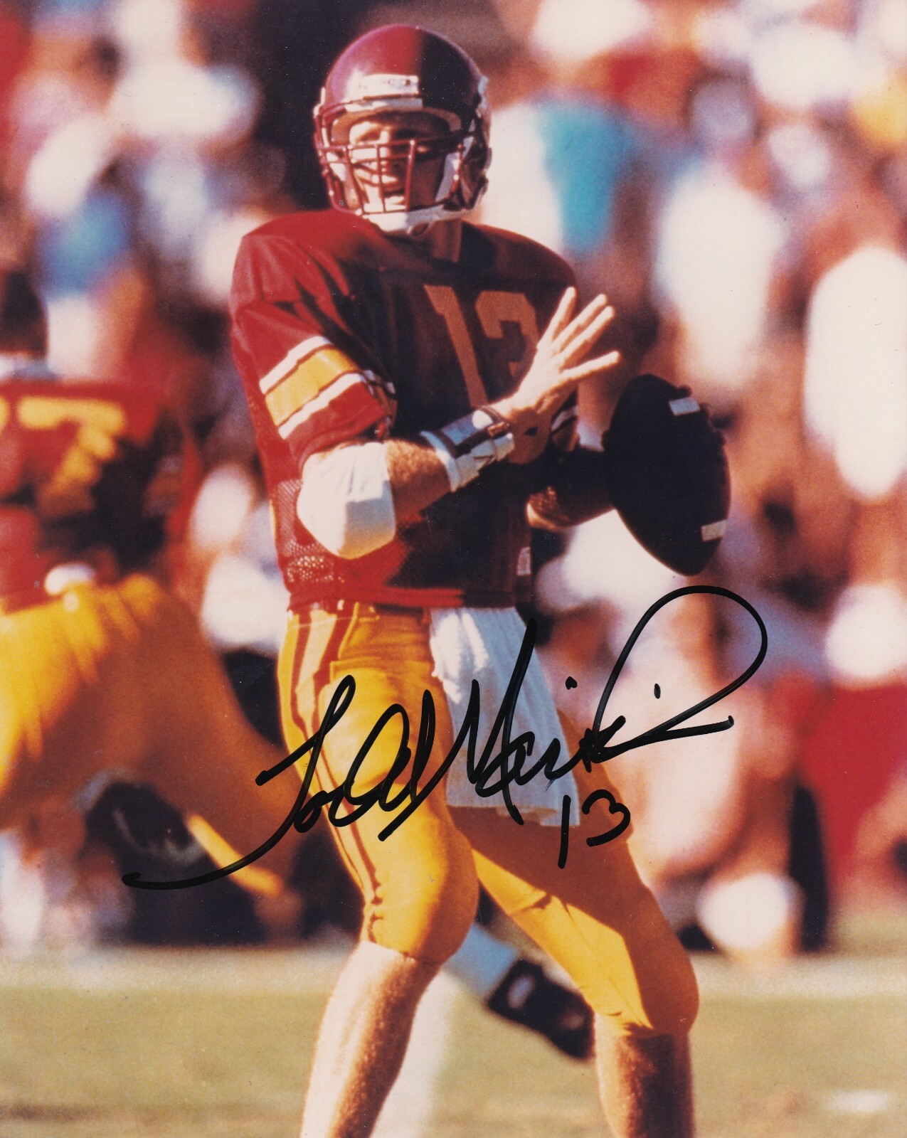 TODD MARINOVICH USC TROJANS ACTION SIGNED 8X10 