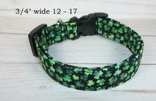 Green Black Shamrock Terri's Dog Collar handmade St. Patrick's Day girl boy