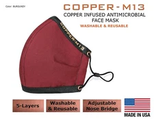 5 Layer Copper Infused Anti-Microbial Face Mask - Washable & Reusable