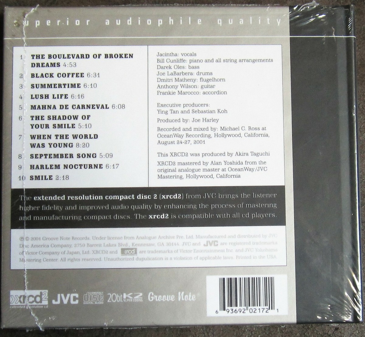 JACINTHA LUSH LIFE JVC 0217 XRCD, AUDIOPHILE CD-Japan SEALED