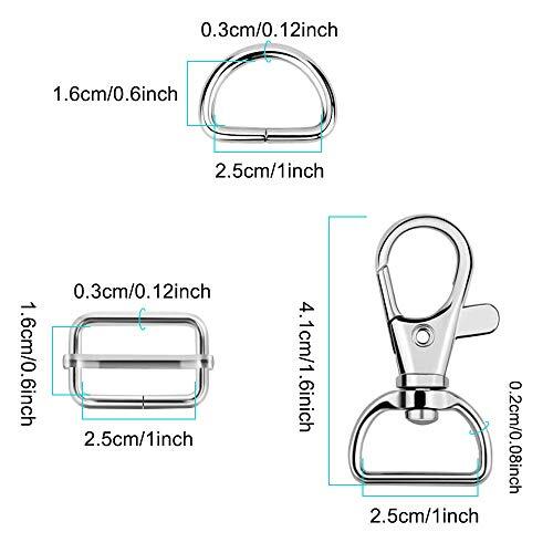 Hysagtek 60 Pcs Purse Hardware for Bag Making Swivel Snap Hooks, D
