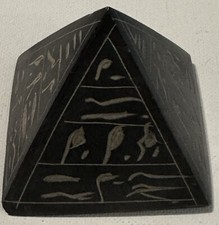 Paperweight, Black, Egyptian Pyramid, 3”x3”, Very Good Condition 