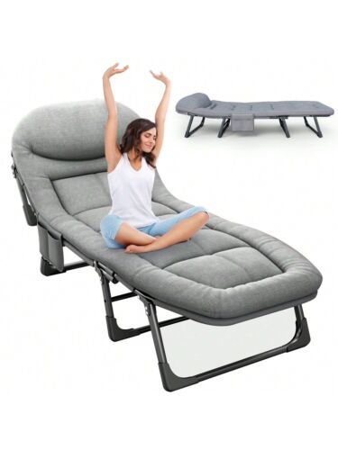 65 In Foldable Sleeping Cots/Camping Cots For Adults 6 Adjustable Positions