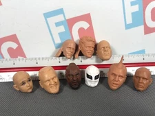 WWE Mattel Elite Heads Lot Unpainted Test Shots Bossman Mr T Rey Lex Rock Austin