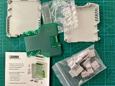 Phoenix Contact 22.5mm DIN Rail Mount Enclosure Kit w/ 4x4P screw terminals, PCB