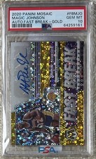 2020 PANINI MOSAiC FAST BREAK GOLD AUTO /10 MAGIC JOHNSON PSA 10 POP 1