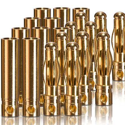Goldkontakt Verbinder Stecker Buchse 4.0 mm 10 Paar partCore 100008