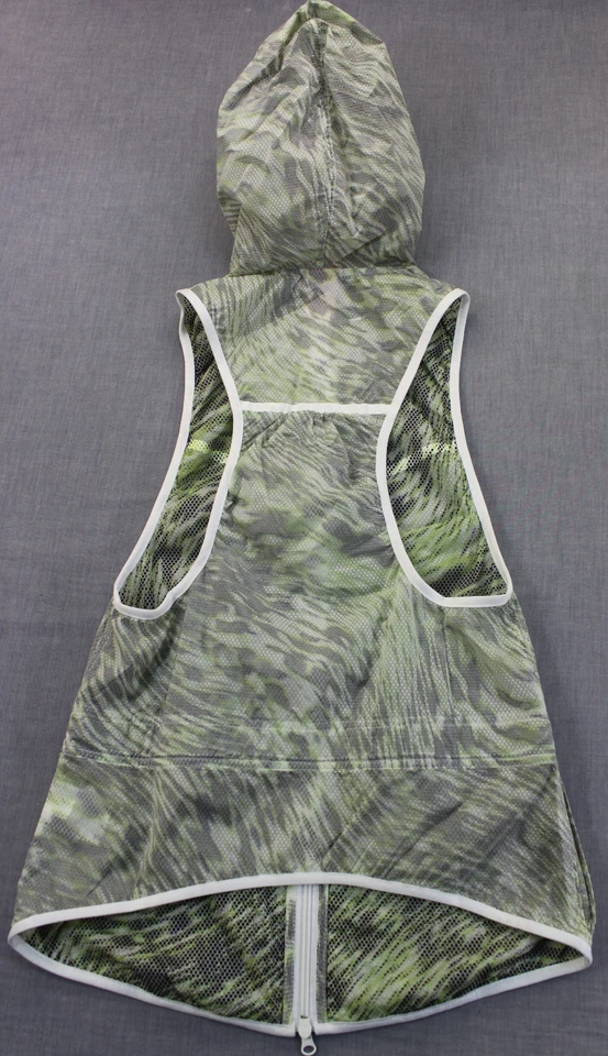 NIKE Women Volt Green & White LIGHT TECH HOODED FULL ZIP RUNNING VEST NWT M $150 - Image 3 of 4