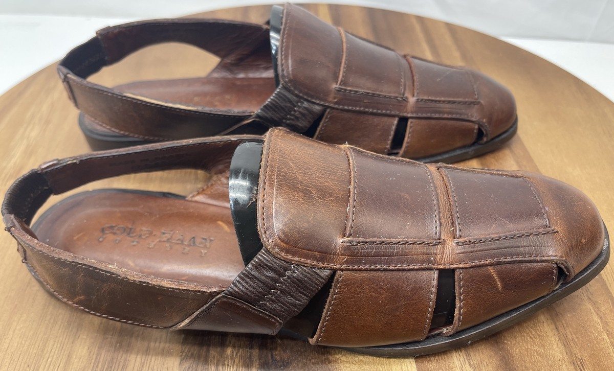 Cole Haan Sandal country Fisherman Men Brown‎ Leather T-Strap Flex  9N F7767 Vintage Men main image 2