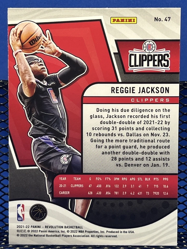 2021-22 Panini Revolution REGGIE JACKSON Los Angeles Clippers Base 47 - Image 2 of 2