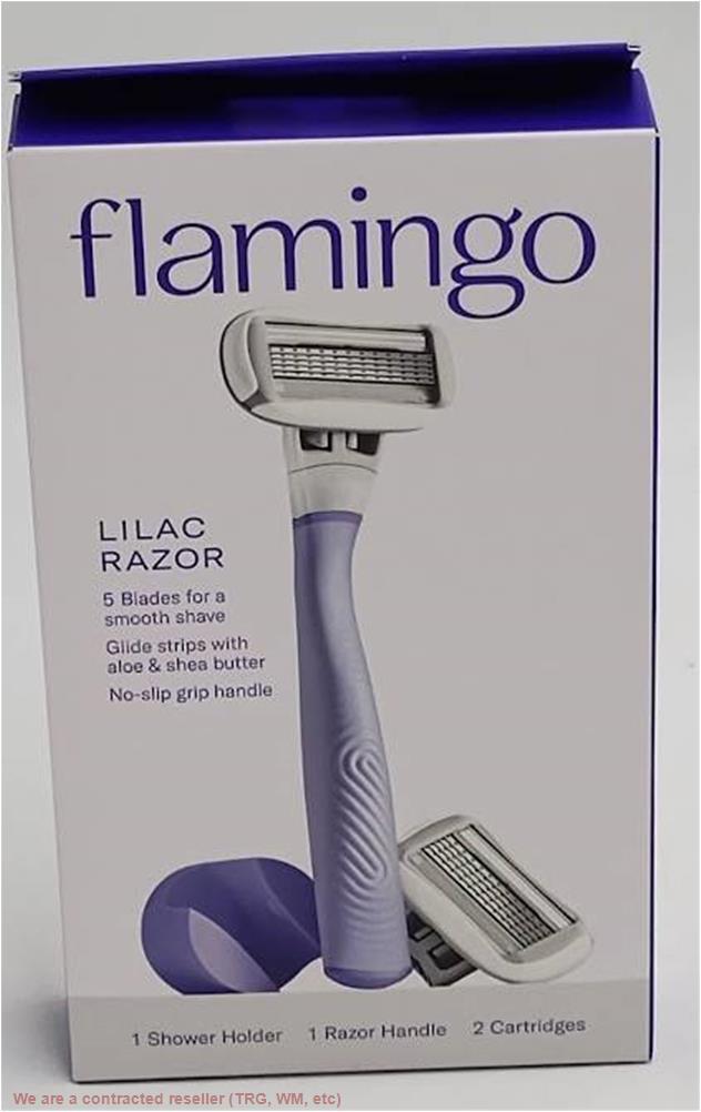 Женская бритва Flamingo с 5 лезвиями - 1 Ручка для бритвы 2 насадки для бритвенных лезвий - Сиреневый 2190₽