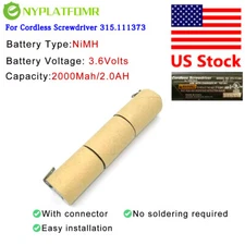 4/5SC 2000mAh for 3.6V Battery Pack craftsman 315.111373 cordless screw driver