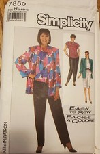 Vtg Simplicity easy pattern 7850 Misses' Top, Pants, Skirt, Jacket sz 6-10 uncut