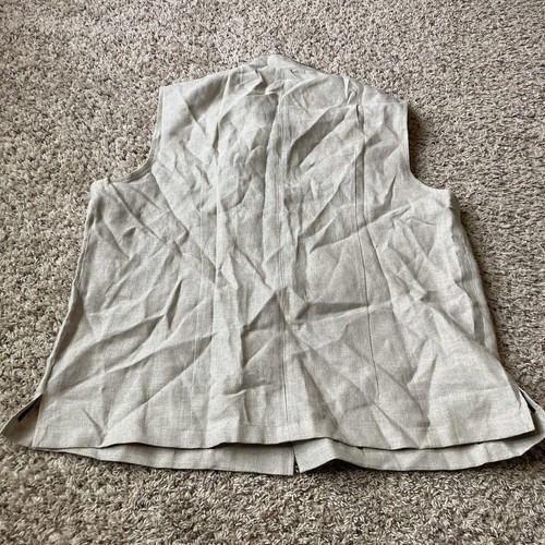 Darzi Women’s Beige Linen Vest Button Down Size 3XL - Picture 2 of 8