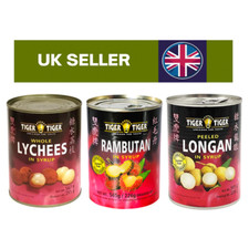 Tiger Tiger Rambutan, Longan, Lychees in Syrup 565g Dessert Snacks Ready to Eat