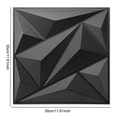 3D Wall Panel Diamond Black/White Wall Covering Panels Wall Renovation US - Picture 23 of 24