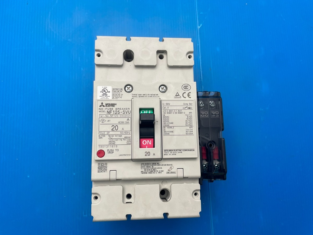 Mitsubishi NF125-SVU Circuit Breaker 20A w/ UVT-M3 Module | eBay