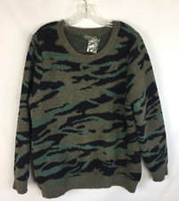 Barefoot Dreams Women's Size 1X CozyChic Seaside Crew Neck Pullover Green Camo