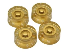 Gold Epiphone Gibson® style Metric Size (18 Spline) Gold Speed Knobs, Set of 4