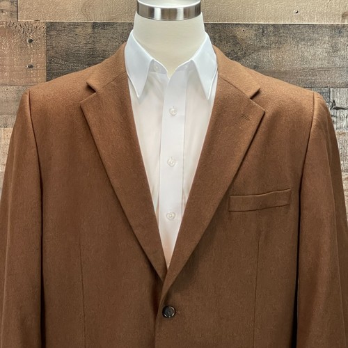 Club Room Cashmere Sport Coat Mens 46L Brown Blazer Suit Jacket 2 Button Casual - Picture 4 of 12