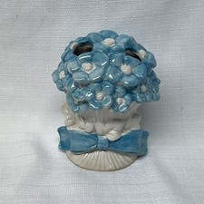 Vintage Blue Bouquet Toothbrush Holder READ 