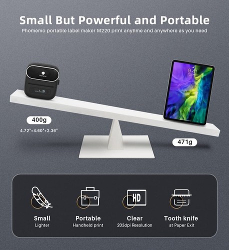 Phomemo M220 Etikettendrucker Bluetooth Tragbarer Etikettiergerät Upgrade 3 Zoll - Bild 8 von 25