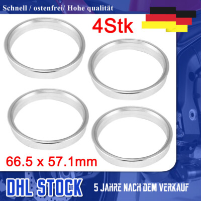 4x Zentrierringe für Alufelgen 66,6 auf 57,1 mm Aluminium Audi Seat VW Golf IV