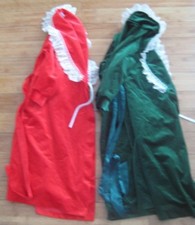 NWOT Matching Sister Bath Robes Girls 6 Slumber Time Velvet Lace Red Green Twins