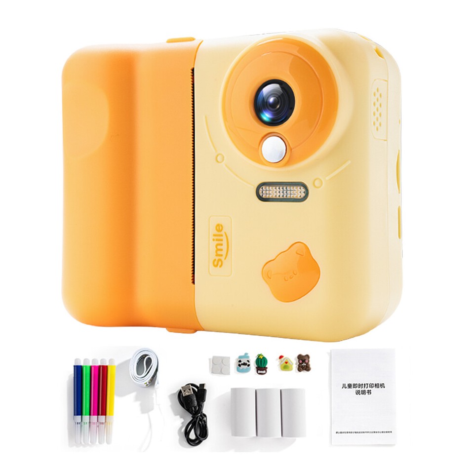 HD 1080P Kids Mini Instant Print Camera 2.4 IPS Screen with 3 Rolls ...