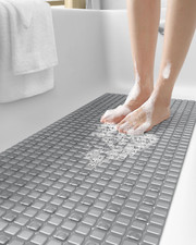 Bathtub Mat Non Slip, Extra Long 39X16, Suction Cups, Drain Holes, Machine Washa