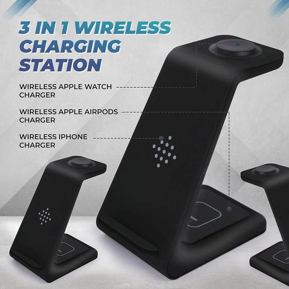 3合1无线充电器站HATAKY无线充电底座+自拍环灯 — 第 2/4 张图片