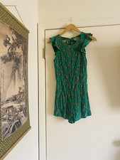 ZARA Cottagecore Pinup Beachy Babe Festival rayon floral ruffle Boho Romper