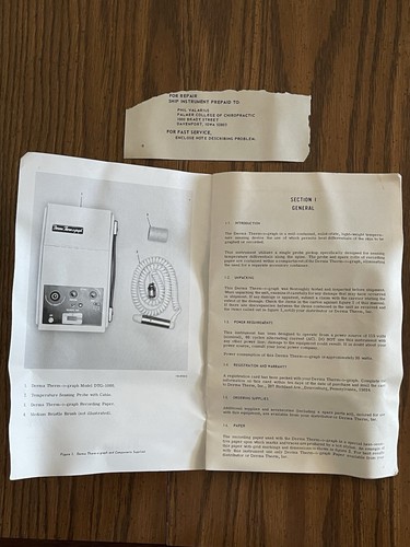 Chiropractic DTG-1000, Derma Therm-o-graph. Rare Single Probe. 1970’s. Read Disc - Picture 10 of 18