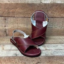 Mens Huarache Cruzado Acojinado de cuero Vino Cross Padded Sandals Leather