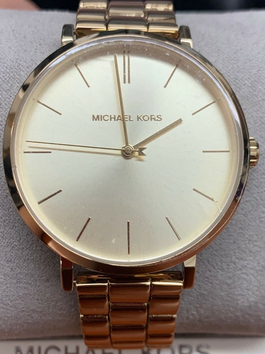 Michael Kors Jaryn Gold-Tone Stainless Steel Quartz Watch Michael Kors MK2496 Jaryn Gold Tone Dial Brown Leather Strap  main image 2