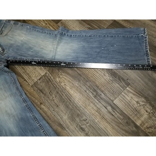 Vtg Plugg Jeans Mens 34x32 Blue Bootcut Straight Leg Cotton Denim Distressed - Picture 7 of 24