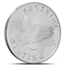 1 oz Sunshine Silver Round 98.81 per troy oz