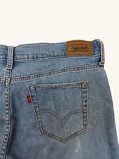 Levis 515 Women Denim Shorts Size 12 Medium Wash Mid Rise Stretch Blue Jean