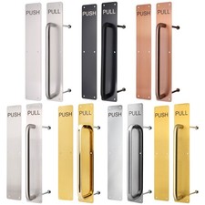 Door Push Plates Pull Handles Commercial Heavy Duty Various Sizes Plain/Engraved