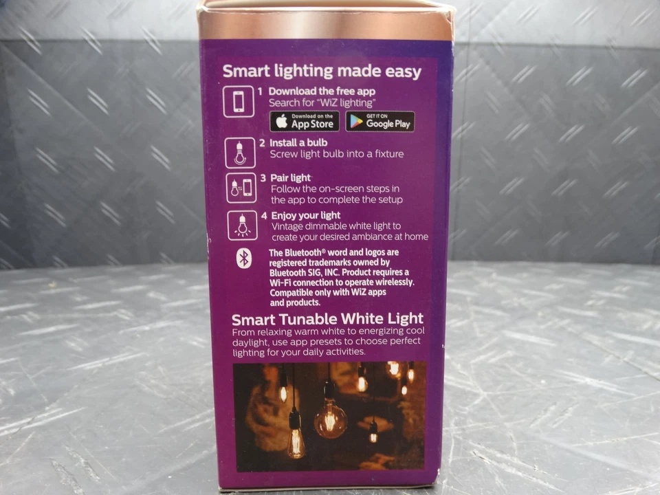 Philips 40-Watt Equivalent A15 Smart Wi-Fi Vintage Edison LED Light Bulb White - Image 4 of 4