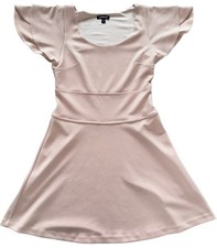 Express Dress Women's Size Small A Line Fit & Flare Flutter Sleeve Light Pink