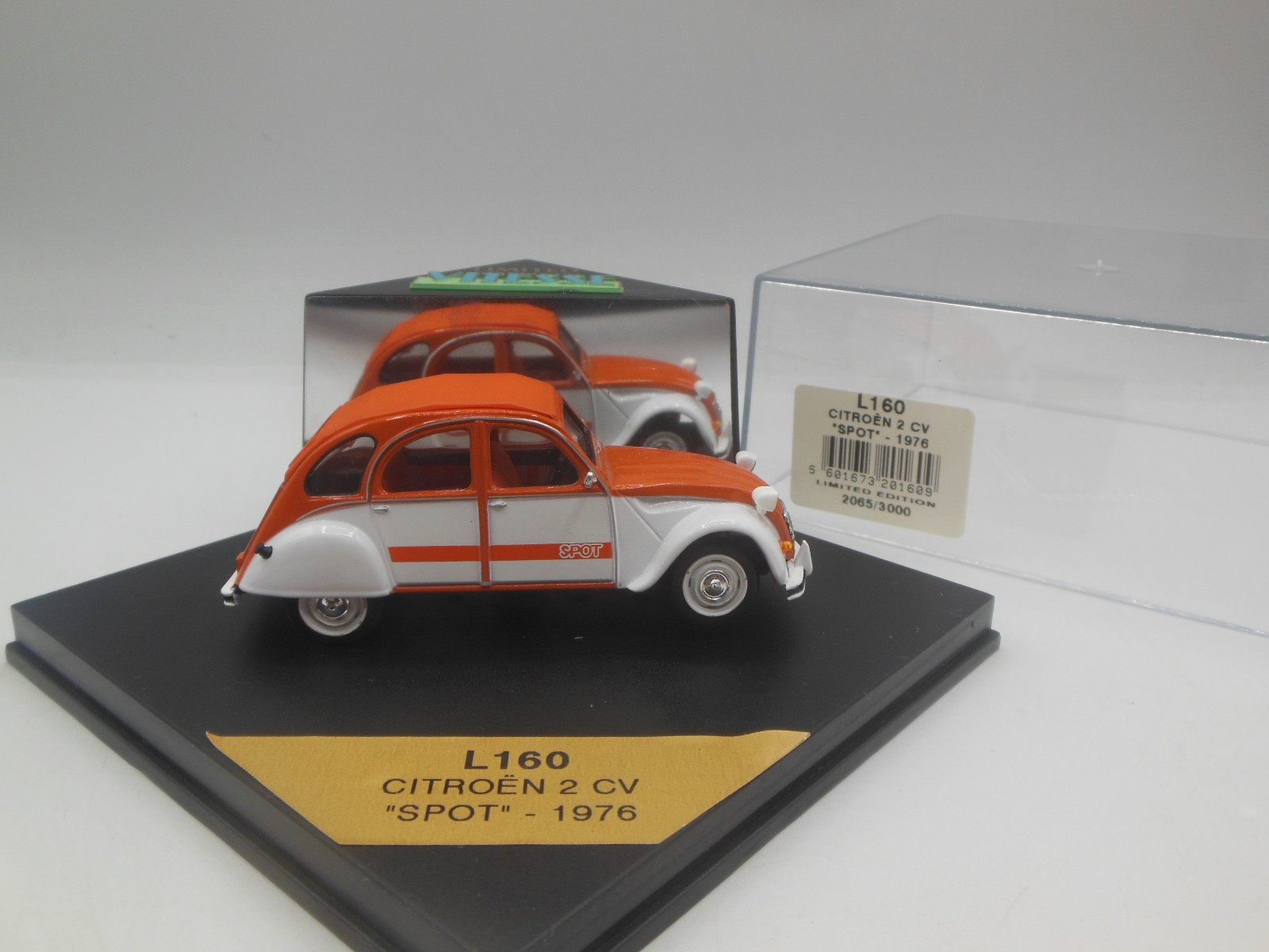 Vitesse L160 1976 Citroen 2 CV Spot in Orange & White 1:43 scale