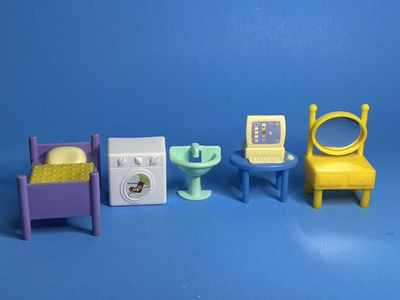 #ad Peppa Pig House Accessories Bed Washer Sink Computer Vanity $9.99