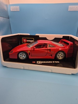 Bburago Ferrari F40 1987 1:18 Red Diecast Car, Diamonds Series, With Case