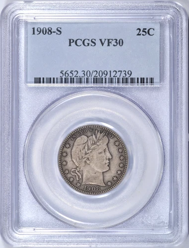 1908-S Barber Quarter — photo from another recent sale