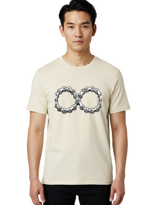 Olympic-Rings-Bicycle-Chain Mens Graphic Tee, 100% Cotton, Casual Summer Wear