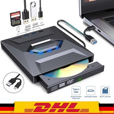 USB 3.0 Type C Externes CD/DVD Laufwerk Brenner Player für Laptop PC Windows DE。